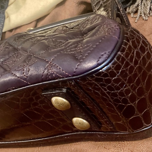 ***RARE***Louis Vuitton Alligator-Trimmed Vienna Sac Fermoir MM Handle Bag - Picture 9 of 16